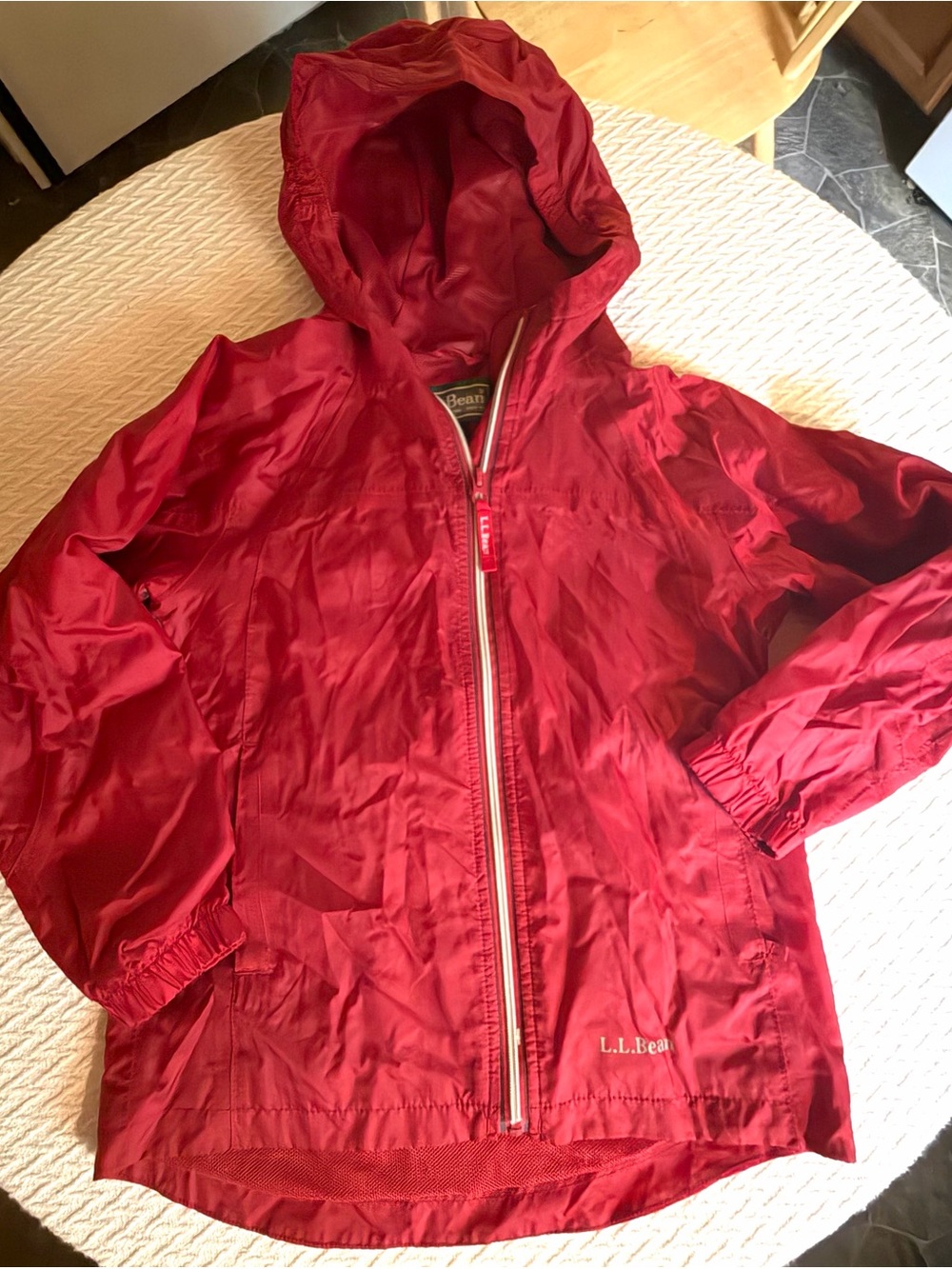 L.L. Bean Bright Red Hooded Kids' Raincoat